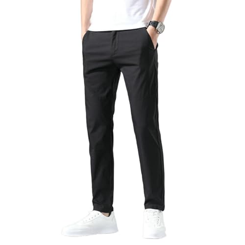 Men's Summer Thin Elastic Waist Korean Style Slim Fit Patchwork Tapered Sporty Casual Pants