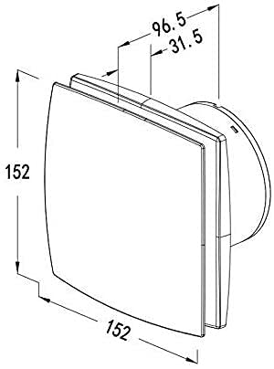 Extractor de baño para ducha montado en pared con cubierta plana 100mm / 4" oculto miniatura 3
