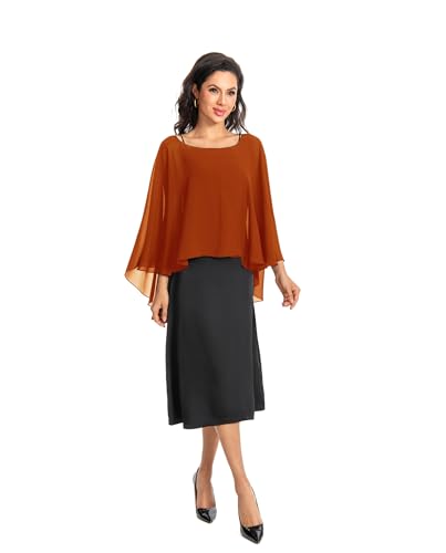 Image of Baoqiya Chiffon Capes Sheer Capelets Long Cape Poncho For Women Plus Size