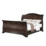 BOWERY HILL Classic Solid Wood King Sleigh Bed in Warm Cherry