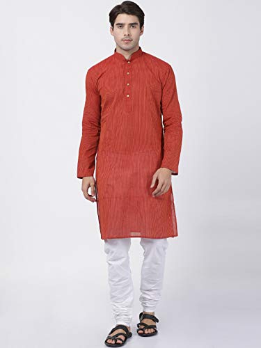 Image of VASTRAMAY Men's Royal Blue Pure Cotton Kurta