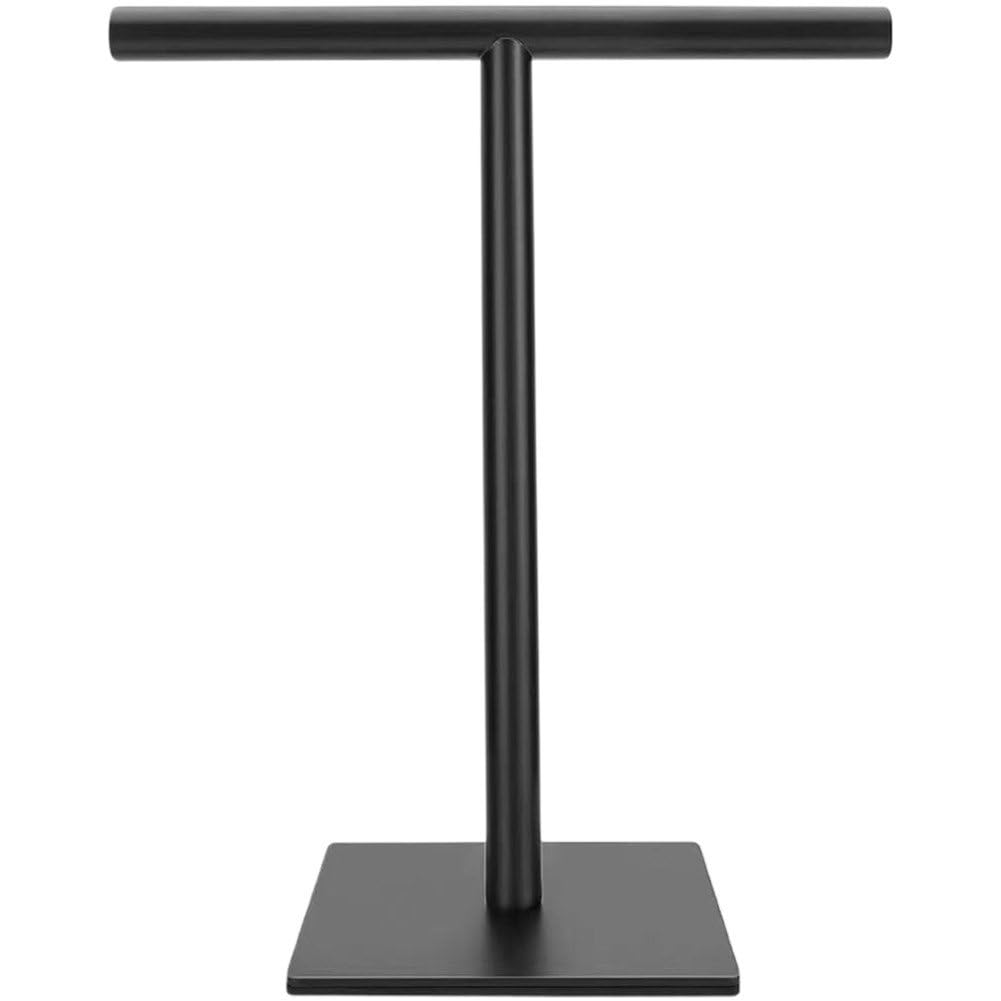 Sanfly Black Square Base Stainless Steel Hand Towel Holder With Base T Shape Freestanding Towel Racks Bathroom Organizer Countertop Hand Towels Stand