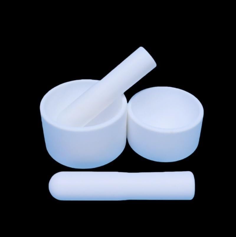 Juego de mortero y maja de PTFE, cuenco de molienda de laboratorio 105 ℃ | Tolerancia a altas temperaturas, superficie antiadherente fácil de limpiar.(50x90mm)