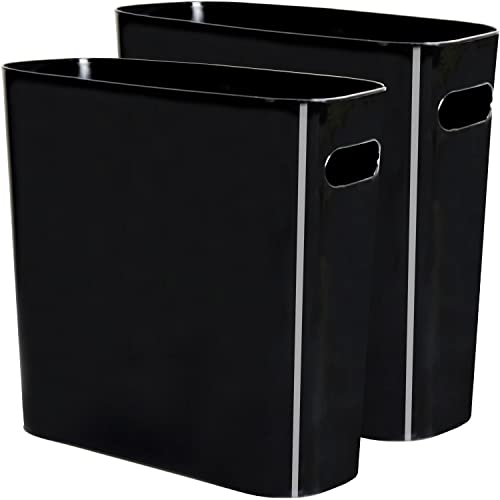 Poubelle bureau cuisine et petite poubelle noire 5.5L Youngever lot de 2