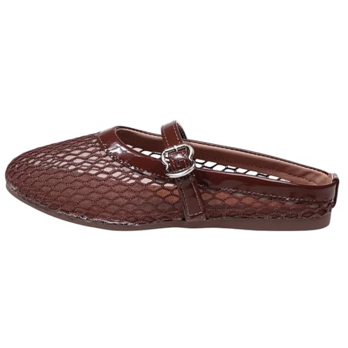 Sandales plates pour femme marron taille 40 au confort souple