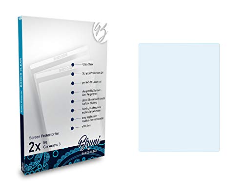 Bruni Película Protectora para bq Cervantes 3 Protector Película, Claro Lámina Protectora (2X)