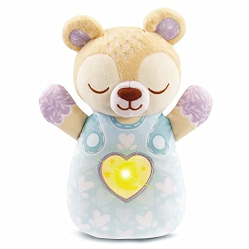 VTech - Mon Ourson Lumi Dodo Bleu, Ours en Peluche Bébé avec Veilleuse Musicale Nomade, Berceuses, Bruits Blancs et Sons de la Nature, Lavable en Machine,...