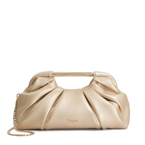 Image of Dune London EBECCI Leather Ruched Grab Bag One Size Clutch Bag