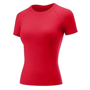 Rapbin Women’s Gym Tops Workout Running Yoga Sports Shirts Short Sleeve Athletic Exercise Quick Dry Breathable T-Shirt