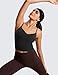 CRZ YOGA Butterluxe Womens Sweetheart Longline Sports Bra - Adjustable Thin Strap Workout Tank Tops Yoga Padded Camisole Black X-Large