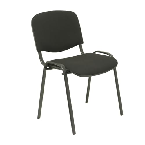 Piqueras y Crespo ISO Pack de 1 Silla confidentes ergonómica, apilable, Multiusos y Estructura en Color Negro. Asiento y Respaldo tapizados en Tejido Aran Color Negro. Se Entrega montada en una Caja.