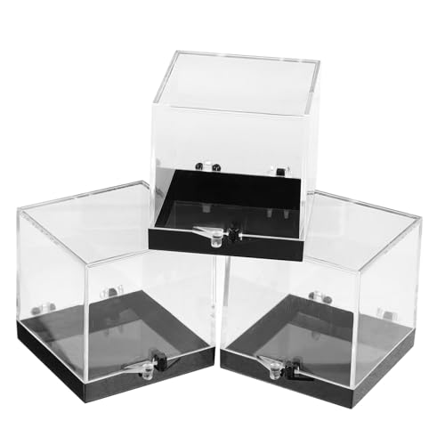 AKOOSY 3 pièces Boîte Transparente pour Minéraux Boîte de Rangement et Multifonction Plastique Protection Antirayures pour Collection de Spécimens et Bijoux