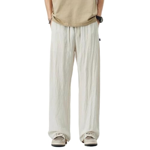 Men's Linen Pants Summer Thin Straight Trousers Male Korean Casual Pants