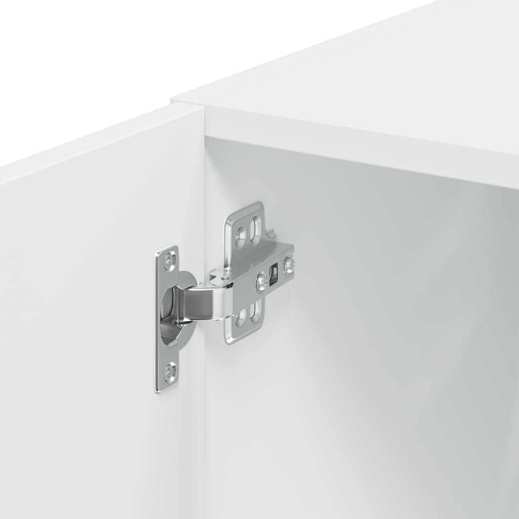 vidaXL Wandschrank, Hängeschrank mit Stauraum, Lagerschrank Wandmontage für Wohnzimmer Schlafzimmer Garage, Aufbewahrungsschrank Schrank, Weiß Holzwerkstoff
