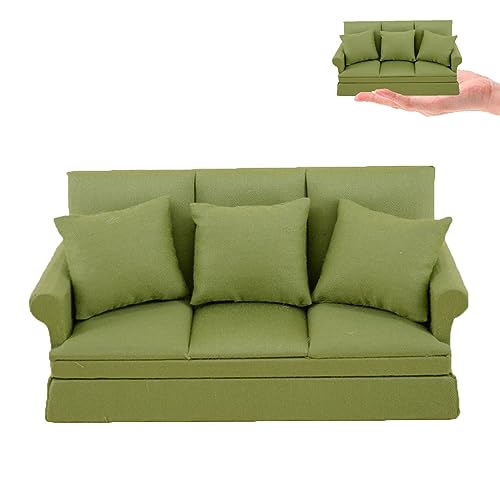 Mini canapé pour maison de poupée : créez un salon miniature chic à trois places
