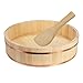 Okrągła wanna do mieszania ryżu sushi Oke, drewniana miska na ryż sushi w stylu japońskim z miedzianą taśmą, do wyrabiania ciasta i mieszany pojemnik na wiadro ryżu sushi, (bezpłat