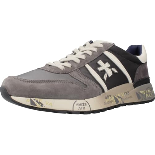 Premiata Para Hombre. Lander Zapatillas Lander Gris (41), Plano, Cordones, Casual