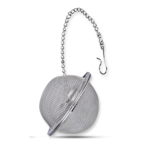 Alpine Cuisine Tea Strainer Mesh Ball 2In Stainless Steel, Tea Ball Filter With Extended Chain Hook For Brew Loose Tea Steepers & Dishwasher Safe, Great Gift For Tea Lovers #TOP1