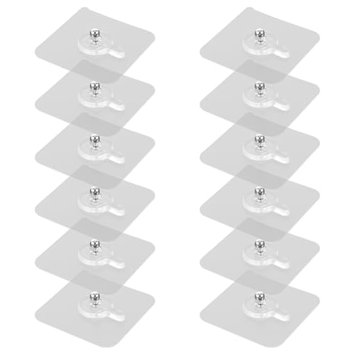 Image of Invisible Traceless Screw Stickers 12Pcs No Punch Picture Hanging Kit for Photo Frames Drywall and Hard Walls Easy Install Non-Trace Hooks