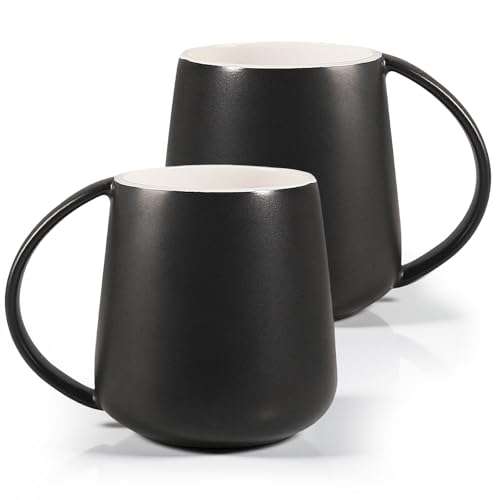 Juego de 2 tazas de espresso de 380 ml, clásicas tazas de cerámica para el vientre de gran capacidad, tazas de café con asa, tazas de té para el hogar, la oficina, exquisitas tazas de café Breakfast Juego de 2 tazas de espresso de 380 ml, clásicas tazas de cerámica para el vientre de gran capacidad, tazas de café con asa, tazas de té para el hogar, la oficina, exquisitas tazas de café Breakfast