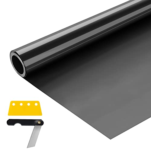 Trintion Car Window Tint Film 15% 6mx76cm Black Window Tint Film Roll Anti UV Heat-insulation Glare Tinting Dark Privacy Car Window Film