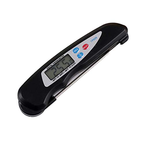 BESTonZON ABS and Stainless Steel Digital Instant Read Meat Thermometer Kitchen Cooking Food Candy Thermometer for BBQ/Baking/Candy/Milk/Tea/Beer/Indoor Outdoor Use (Black)