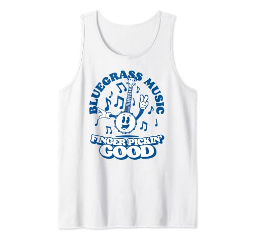 Bluegrass Finger Pickin' Good Funny Cute Vintage Banjo Retro Canotta