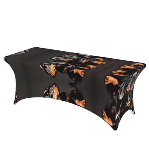 Nappe rectangulaire lavable teckels pour table de salle à manger