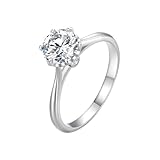 💎 Moissanite Brillante da 1 carato: Presenta una moissanite a taglio rotondo da 6,5 mm con una brillantezza eccezionale (gradazione di colore DE), che offre una luminosità simile a quella del diamante a un prezzo accessibile. Ideale for anelli solitari importanti o combinazioni sovrapposte.