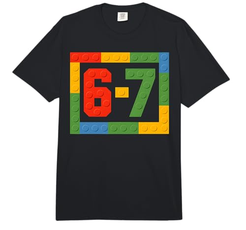 67 Building Blocks for Kids Boys Six Seven Funny 6-7 Meme Comfort Colors Adult Heavyweight T-Shirt
