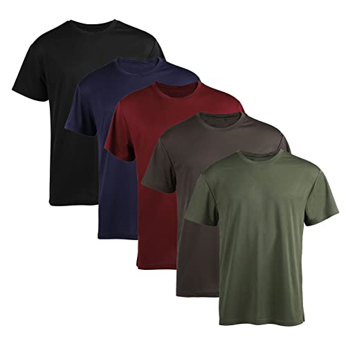 Mens Short Sleeve T-Shirts Casual Crew Neck Tee Shirt Summer Soft Running Swimming Cycling Fishing Tops