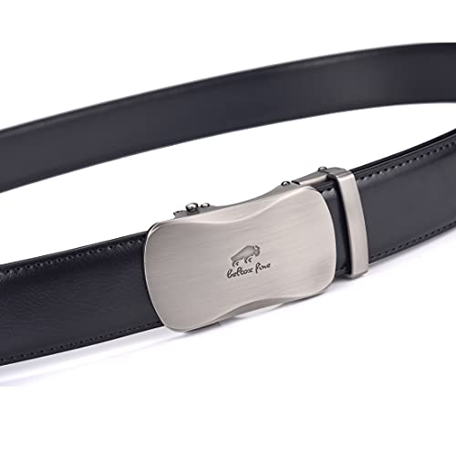 Image of Beltox Men Leather Belt w Slide Ratchet Interchangeable Buckle