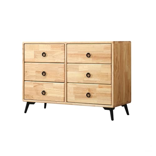 Aparador para dormitorio Armario para dormitorio, elegante cómoda con 6 cajones, armario de almacenamiento asas y patas de metal para armario sala de estar organizador de ropa