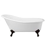 Vintage Tub & Bath Charlotte 54 Inch Cast Iron Slipper Clawfoot Tub - No Faucet Drillings