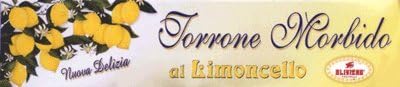 Oliviero - Traditional Italian Chocolate Covered Almond Torrone with Lemon, (2)- 5.3 oz. Bars