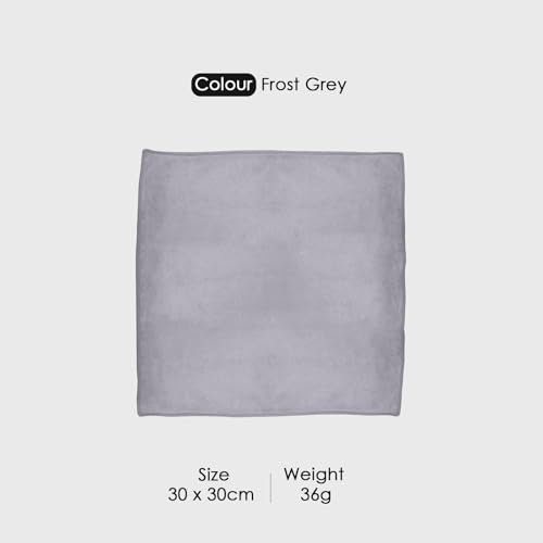 Image of HOUSSE Microfiber Face Towels | Ultra Absorbent, Odour-Free, Quick Dry 450 GSM Face Towel for Home, Gym, Travel, Running and Personal Use | 30x30 cm | Set of 4 in One Colour (Frost Grey, Pack of 4)