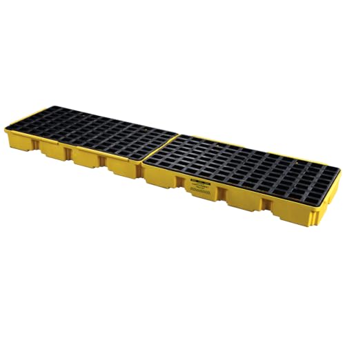 Eagle 4 Drum Spill Containment Pallet, Forklift Pocket, Made in USA, Yellow