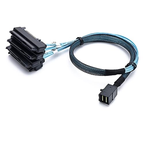 Cable SFF-8643 a SFF-8482 con puerto SATA 0.5 m miniatura 4
