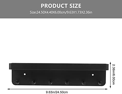 Toyvian Coat Hooks with Shelf Wall- Mounted Entryway Shelf with 6 Metal Hooks Coat Rack Perfect for Entryway Kitchen Bathroom ( Black )