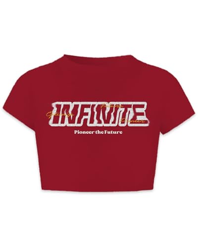 Image of Betusline Girls & Women Basic Summer Short Sleeve Slim Fit T-Shirts Soft Crewneck Crop Y2k Tee Cute Gym Fashion Clothes