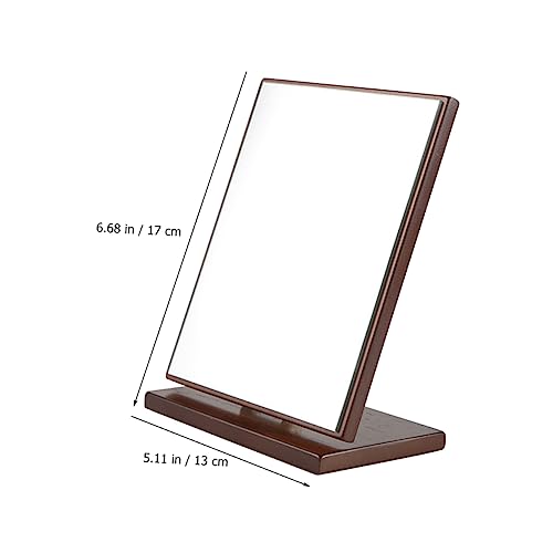 Espejo de maquillaje de madera para escritorio miniatura 7