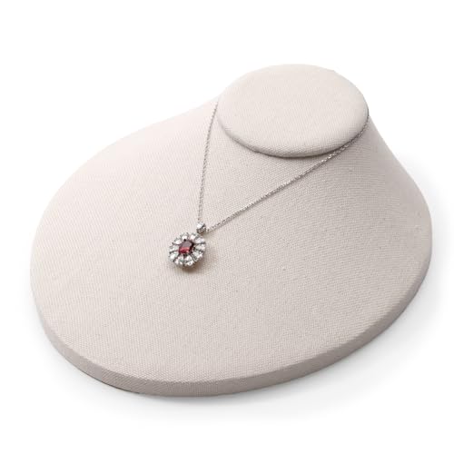 Oirlv Necklace Stand Bust Sackcloth Jewellery Display Necklace Display for Vendors Display Pendant Display Stand Beige