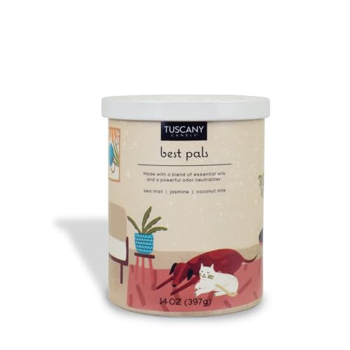 Tuscany Candle Best Pals: Jasmine & Coconut Scented Pet Odor Neutralizing Candle, 14 oz