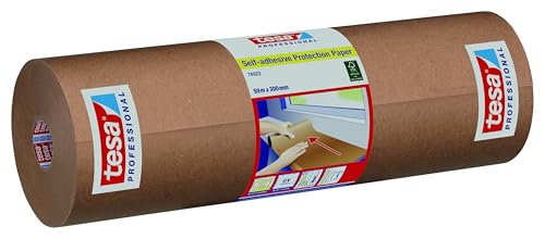 tesa selbstklebendes Schutzpapier - Für großflächigen Schutz und Abdeckung rückstandsfrei entfernbar 1 Rolle 50 m x 30 cm