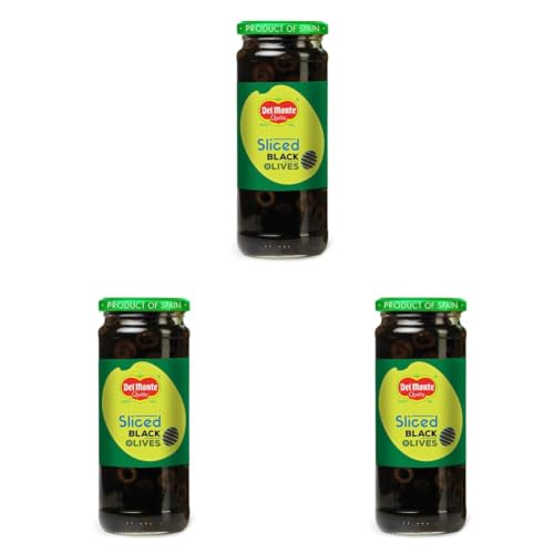 Image of Del Monte Black Sliced Olives 450g l Imported from Spain | 100% Natural & Evenly Cut | Suitable for Pizza, Pasta Topping, Garnishing Salad, Wraps | Source of Fibre, Gluten Free, No Added Preservatives
