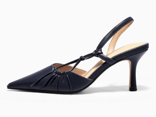 Image of Coutgo Womens Slingback Kitten Heels Closed Pointed Toe Pumps D'Orsay Wedding Party Dress Shoes