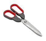 Kuhn Rikon Self-Sharpening Universal Shears with Herb Stripper and Lid Opener. Stainless Steel Scissors for Left and Right-Handed Users. Great for Cutting Cardboard and Thick Plastic Packaging