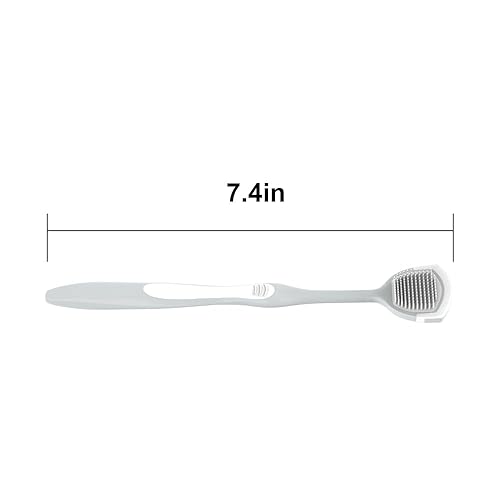 Miniatura 2 de DR PERFECT Limpiador raspador de cepillo de lengua suave que ayuda a combatir el mal aliento y limpiar tu lengua sin lastimarte paquete de 4 (gris)