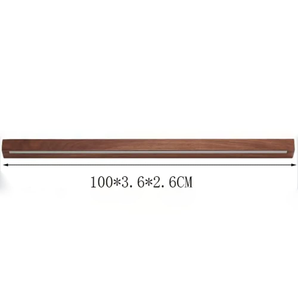 Aplique de pared lineal LED de madera con pantalla acrílica para interiores modernos
