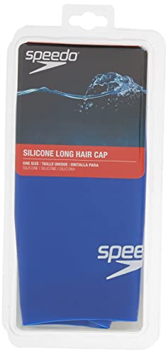 Speedo 7510036-004 Unisex-Adult Swim Cap Silicone Long Hair Blue thumb #1